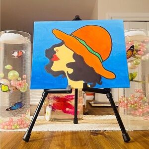 Chic Orange Hat Canvas Art